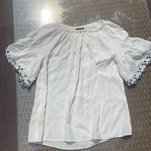 Anne Taylor Petite Fluttered peasant blouse